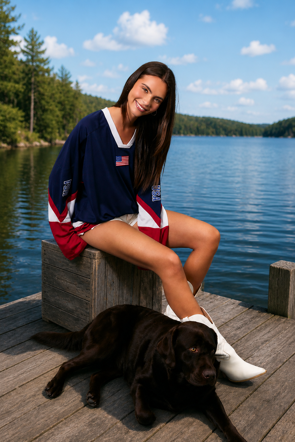 Oversized V-Neck Jersey Top