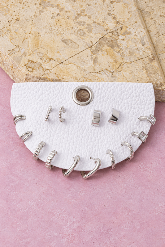 Heart Huggie Hoop 8 Pair Earring Set