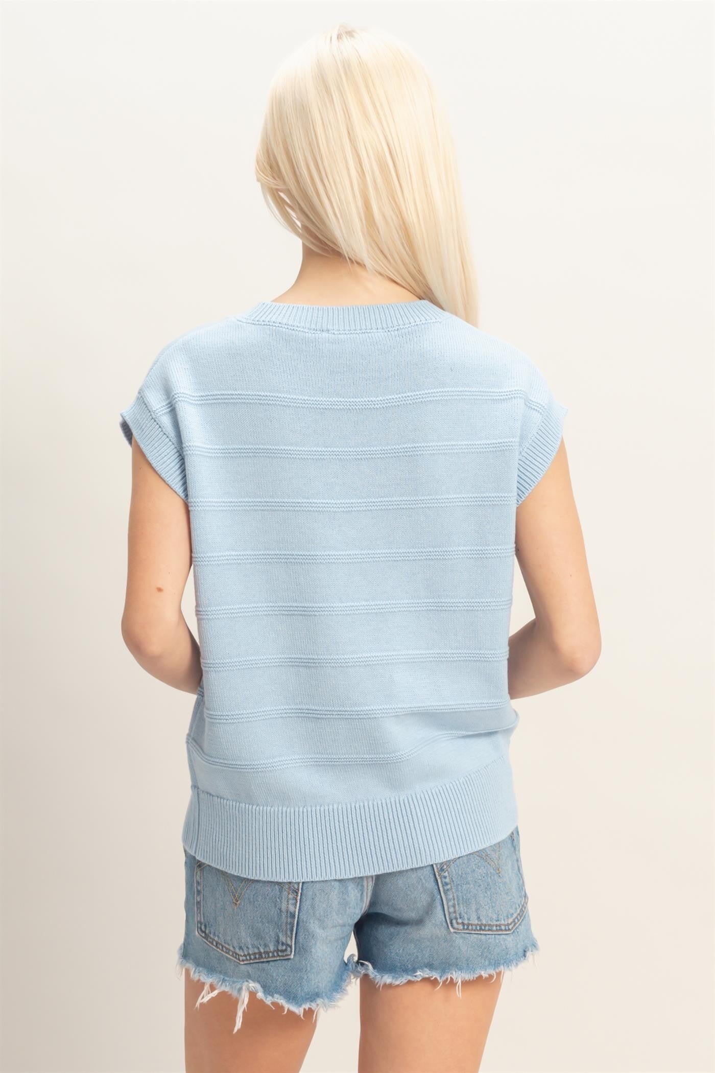 Textured Stripe Dolman Knit Top