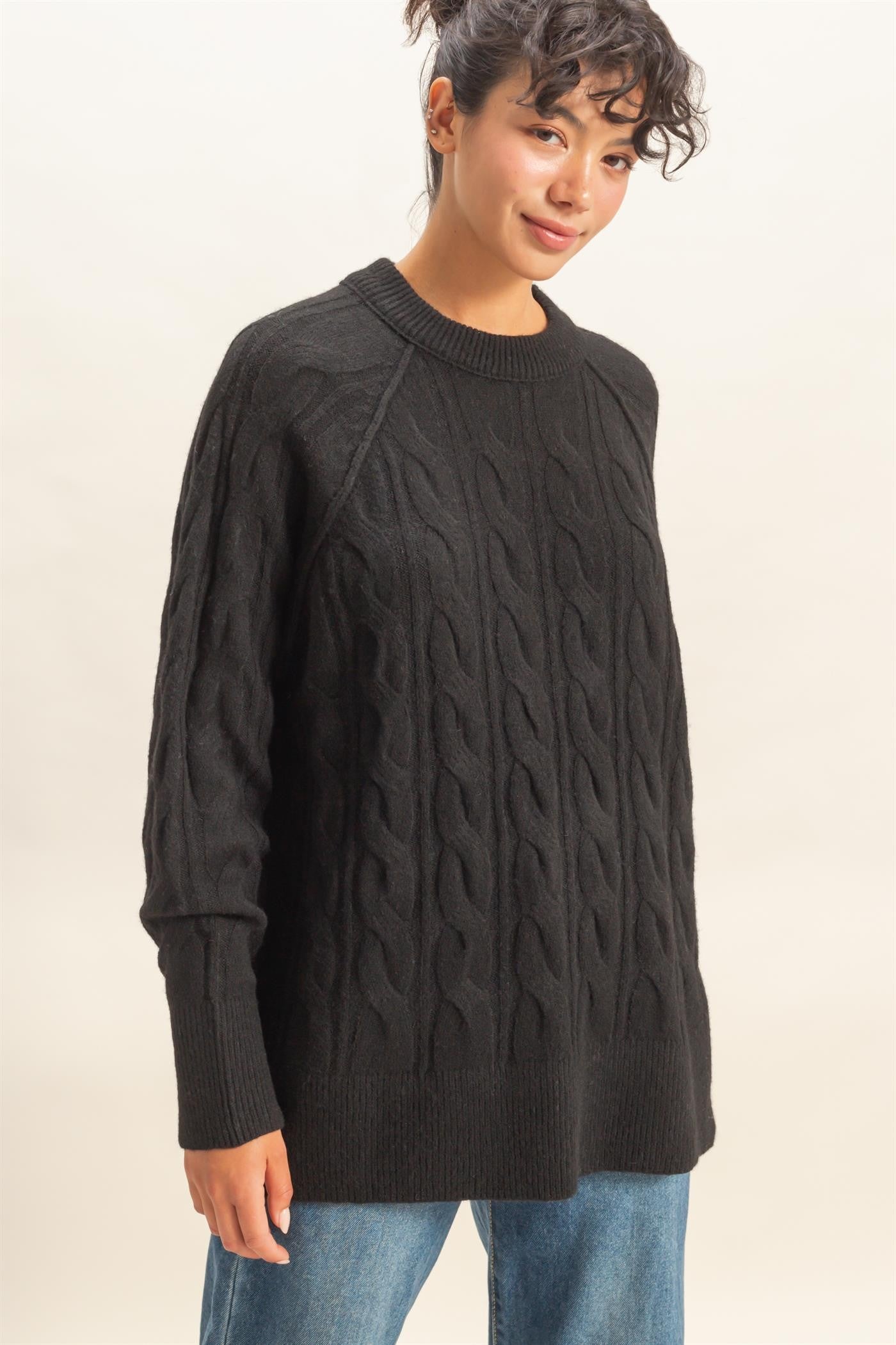 DOORBUSTER: Cable Knit Crewneck