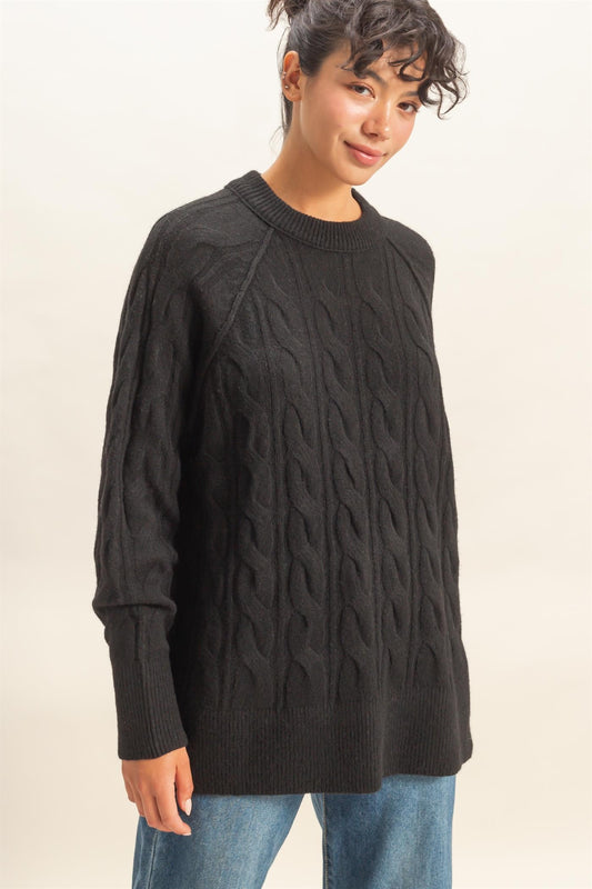 DOORBUSTER: Cable Knit Crewneck