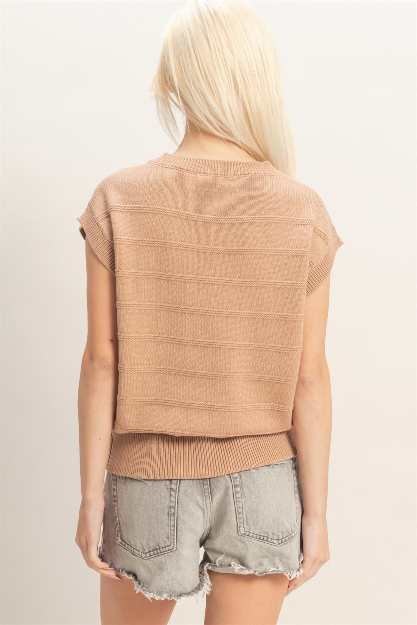 Textured Stripe Dolman Knit Top