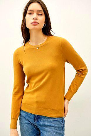 Viscose Crew Neck Soft Knit Sweater