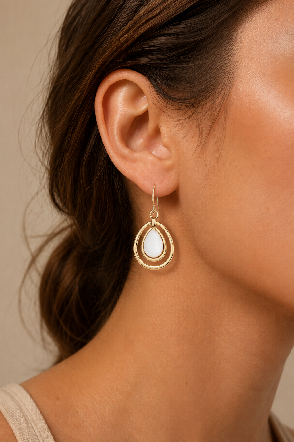 Mother of Pearl Teardrop Earrings