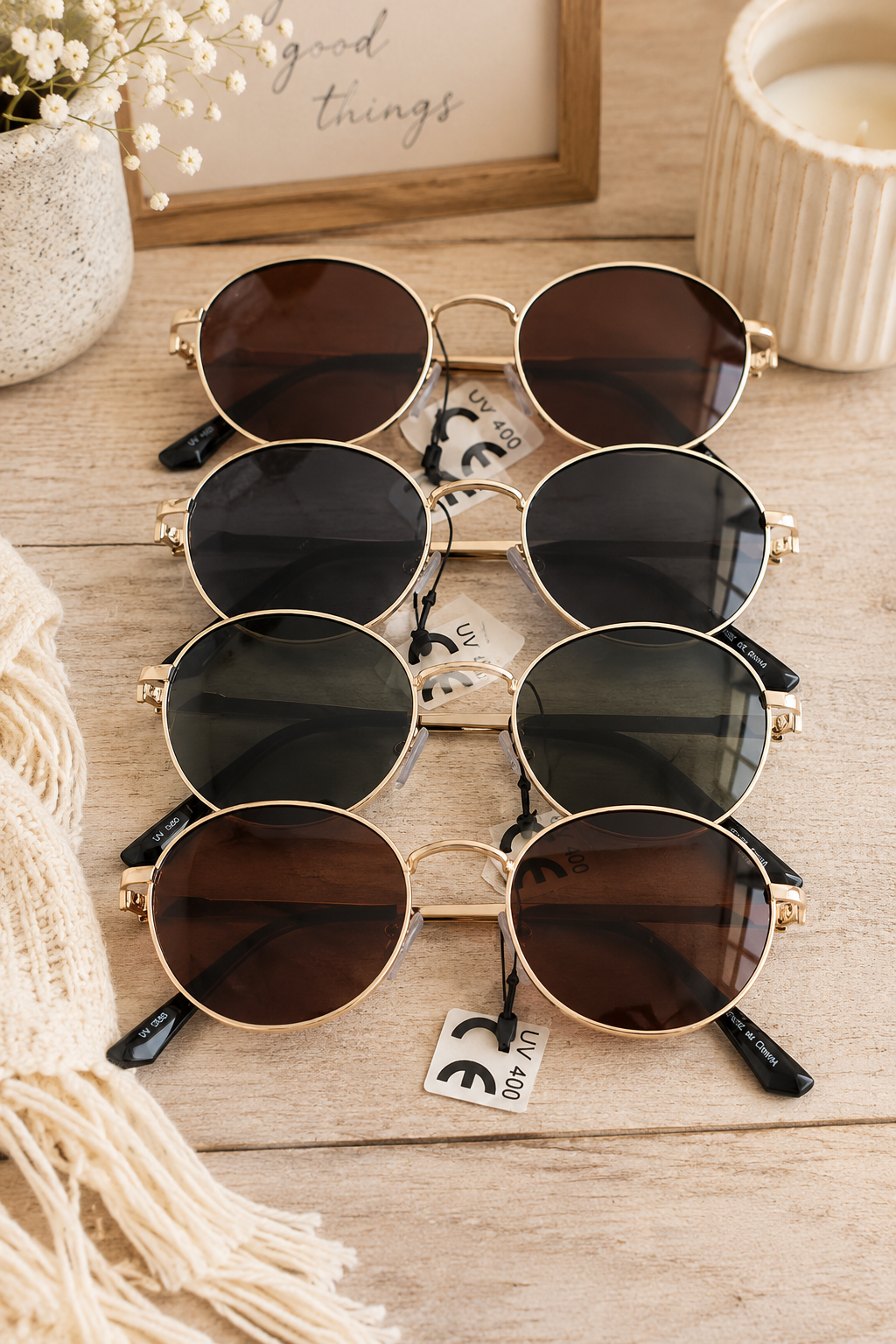 Modern Tinted Round Sunglasses