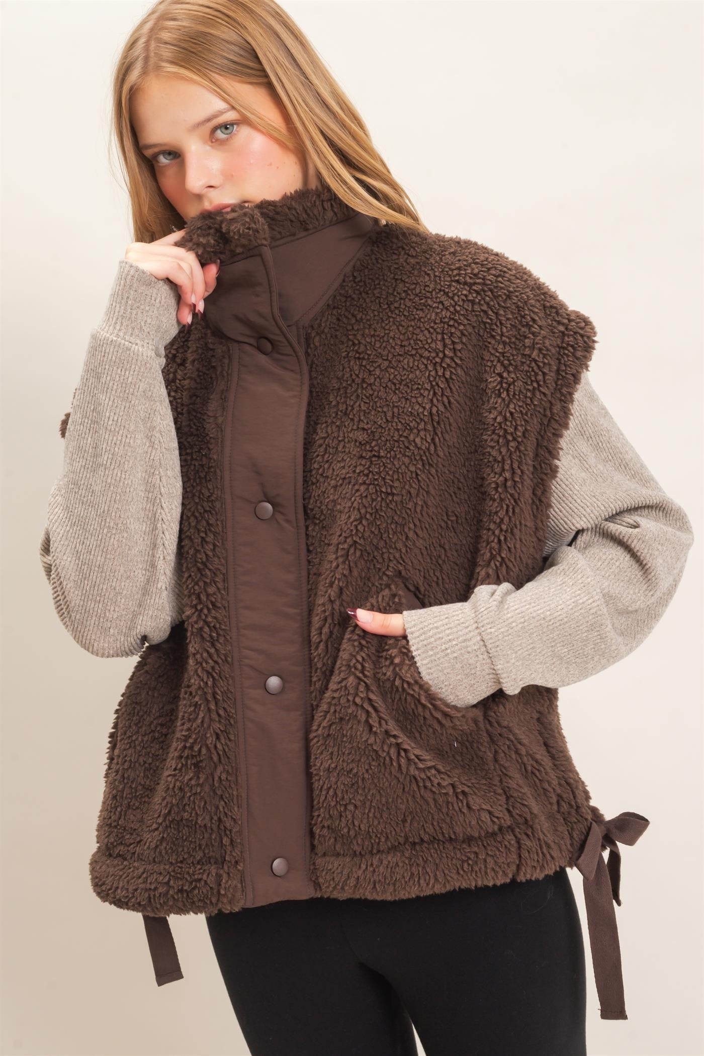 Tie Side Sherpa Vest