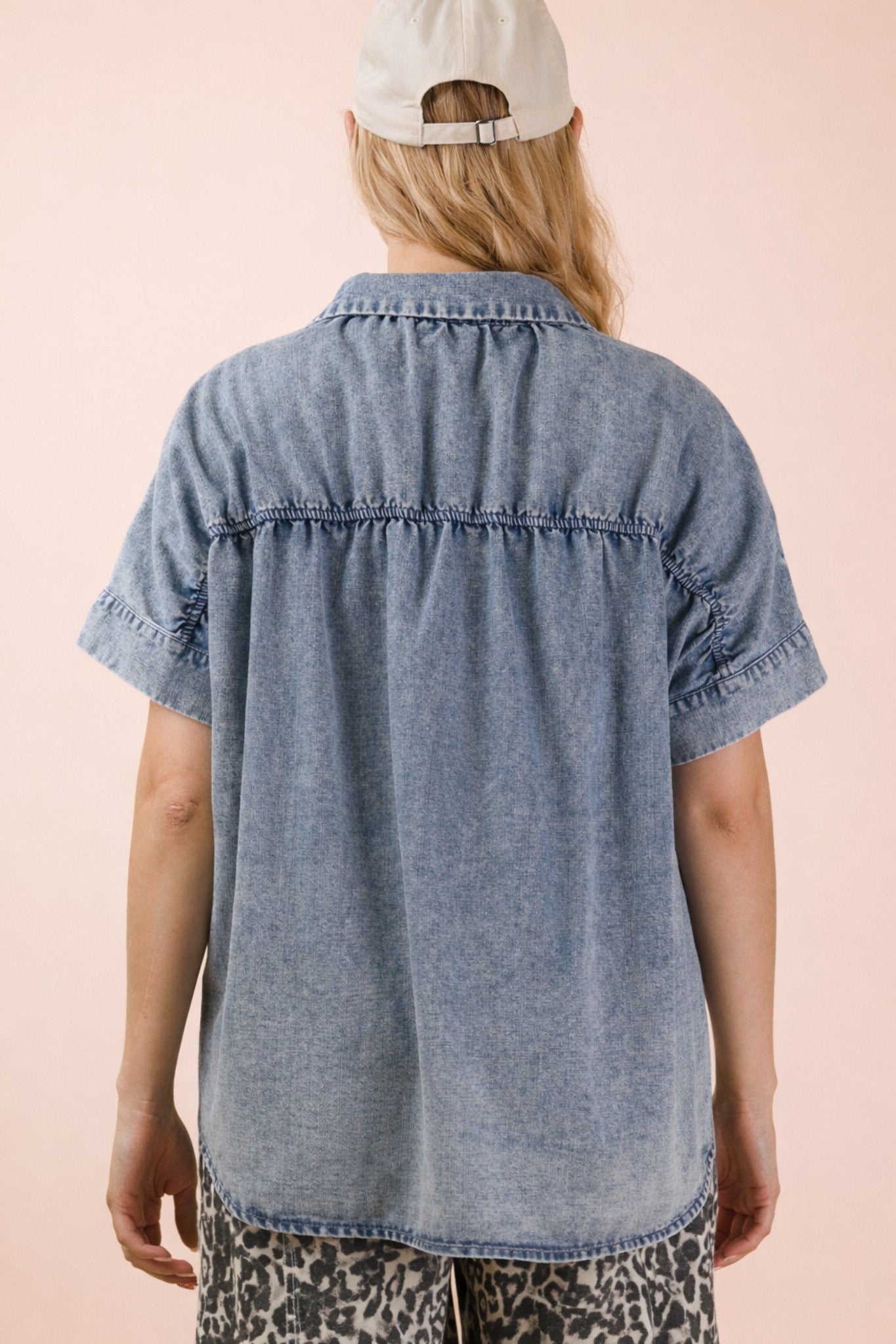 Mineral Wash Chambray Oversized Shirt