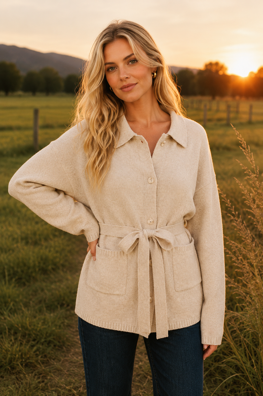 Classic V-Neck Knit Cardigan