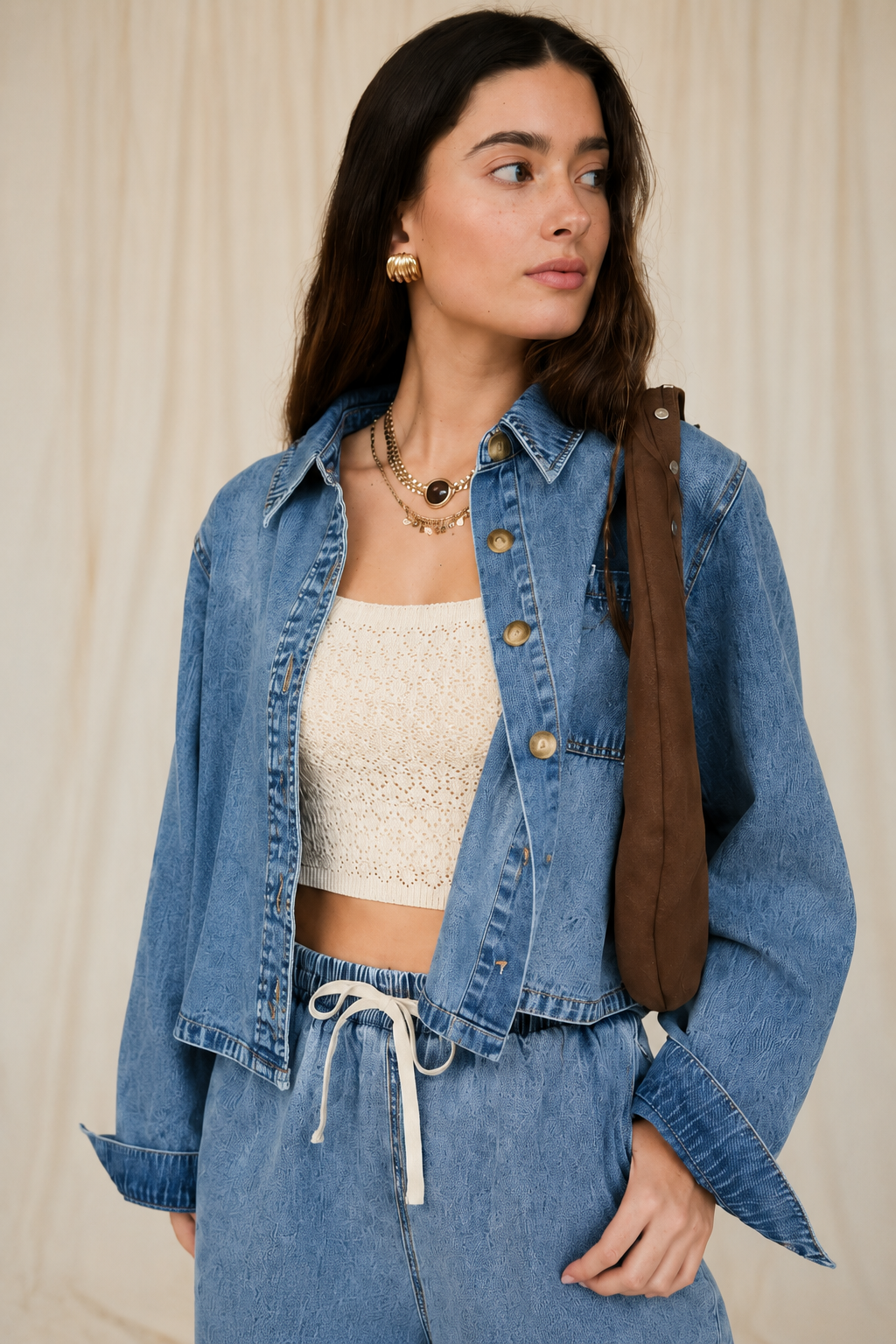 Acid Wash Denim Button Down