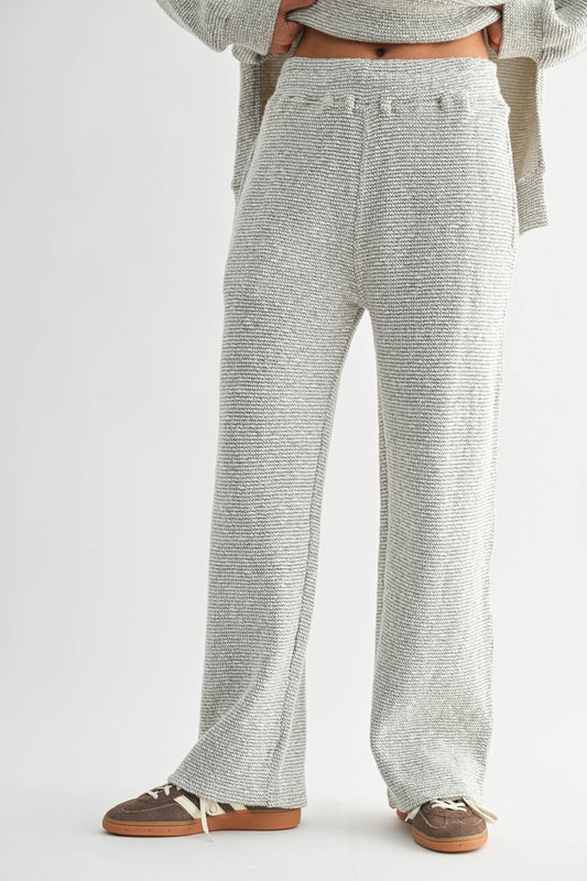 Marina Textured Cotton Blend Wide Leg Pants