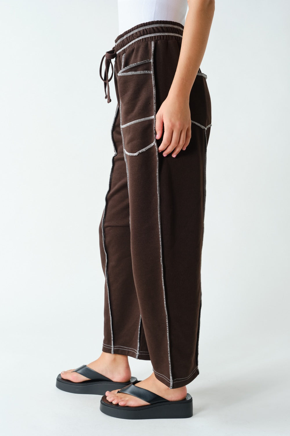 Lennox Raw Edge Wide Leg Sweatpants