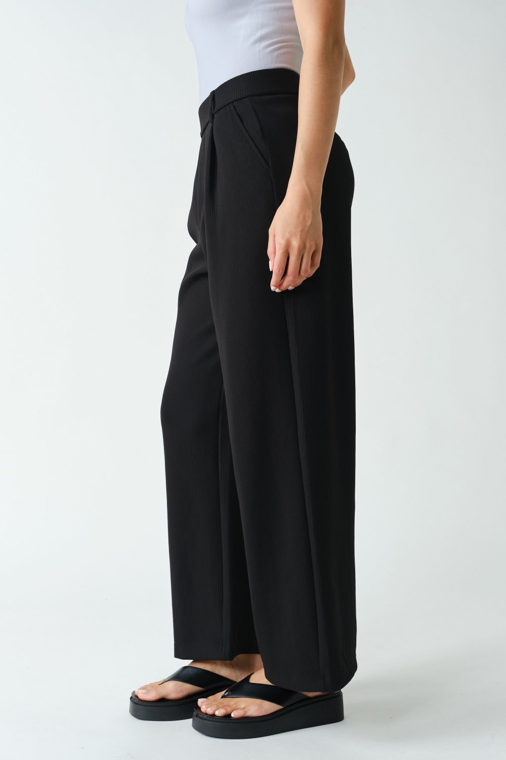 Ribbed Wide Leg Trousers