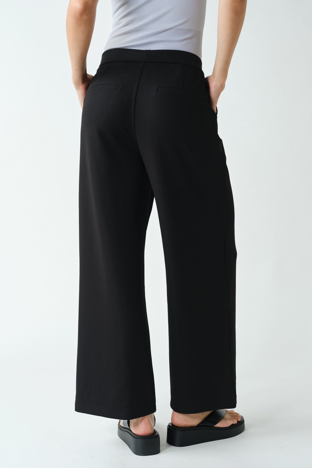 Ribbed Wide Leg Trousers