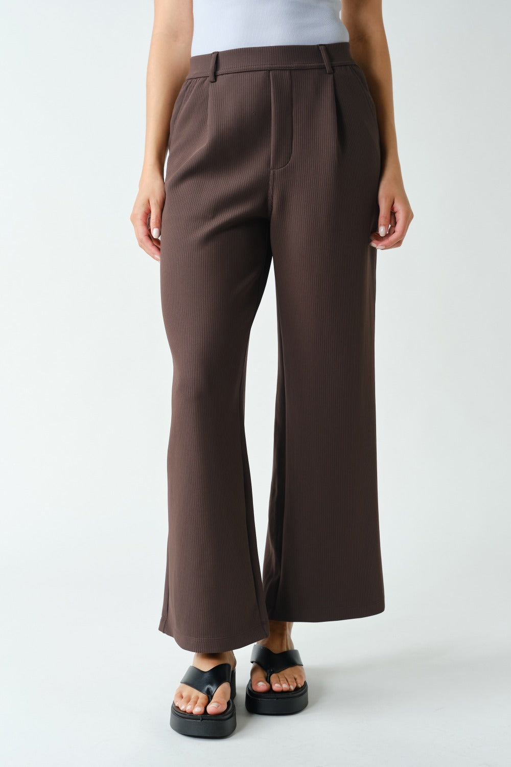 Ribbed Wide Leg Trousers