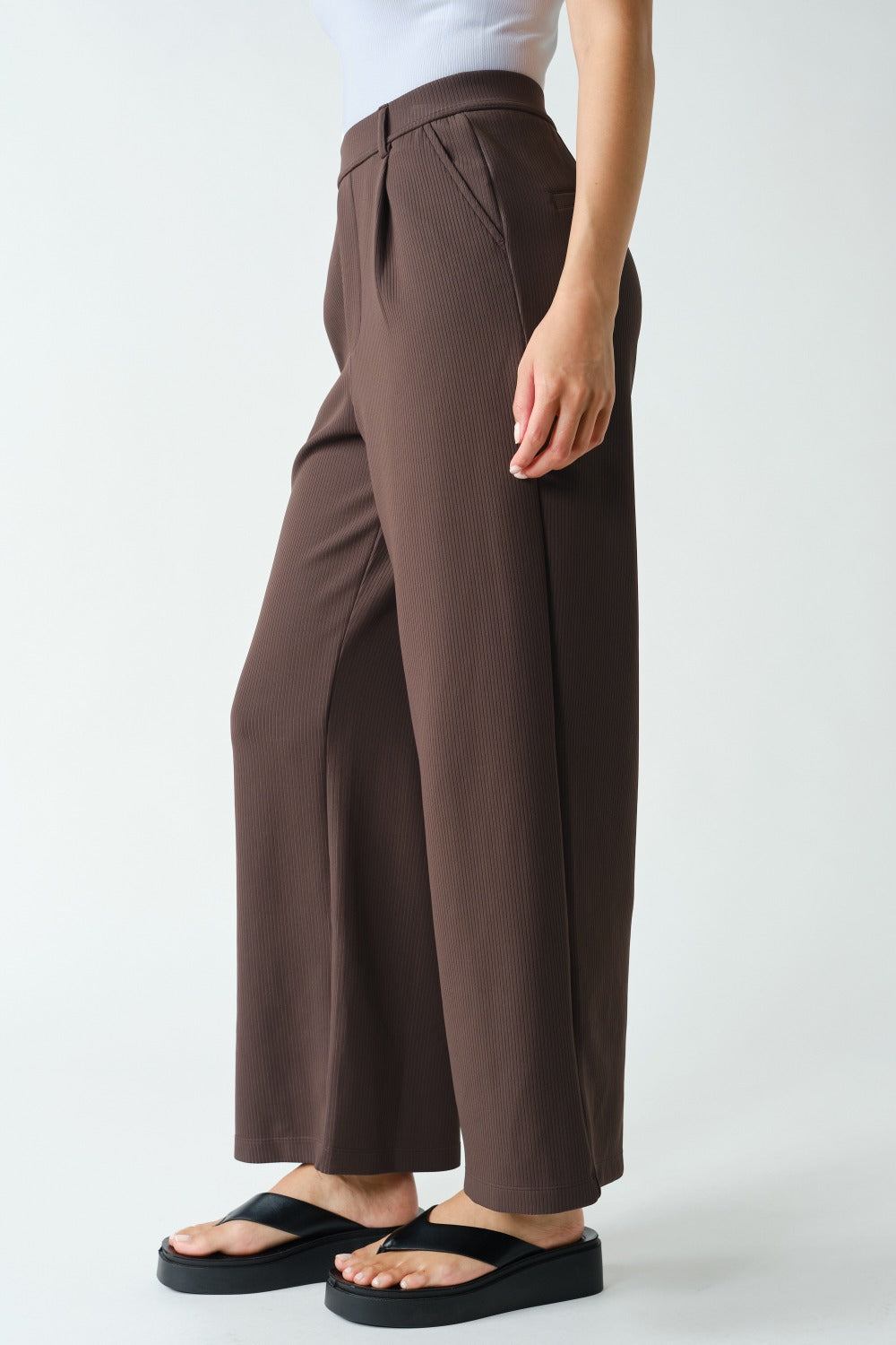 Ribbed Wide Leg Trousers