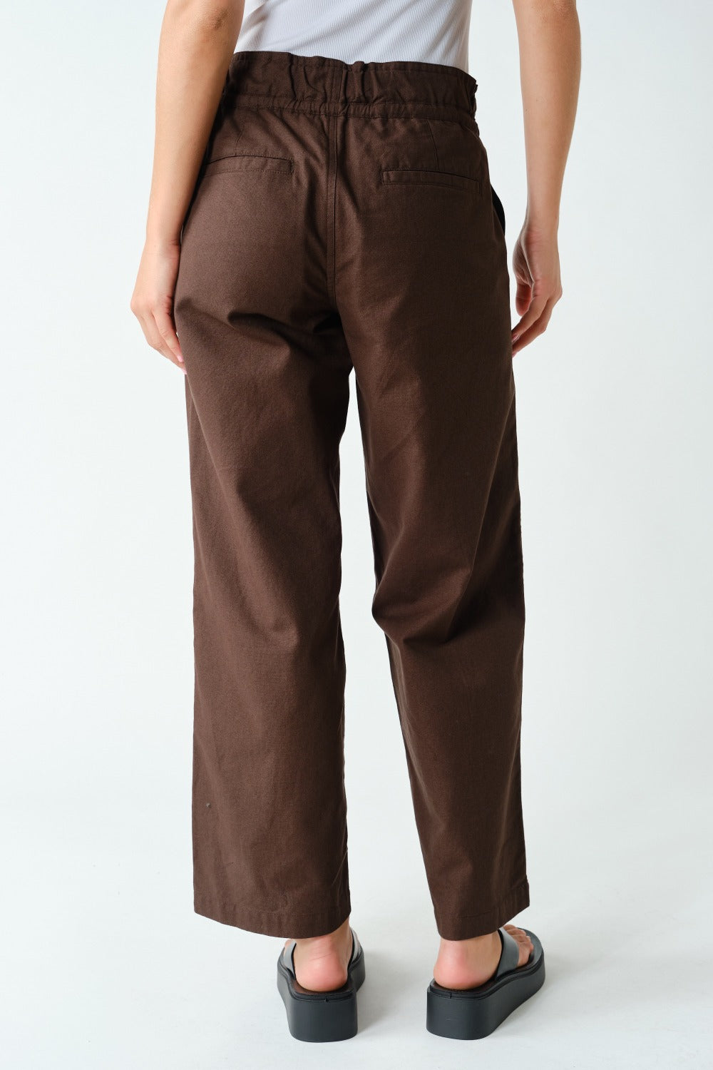 High Rise Paperbag Wide Leg Pants