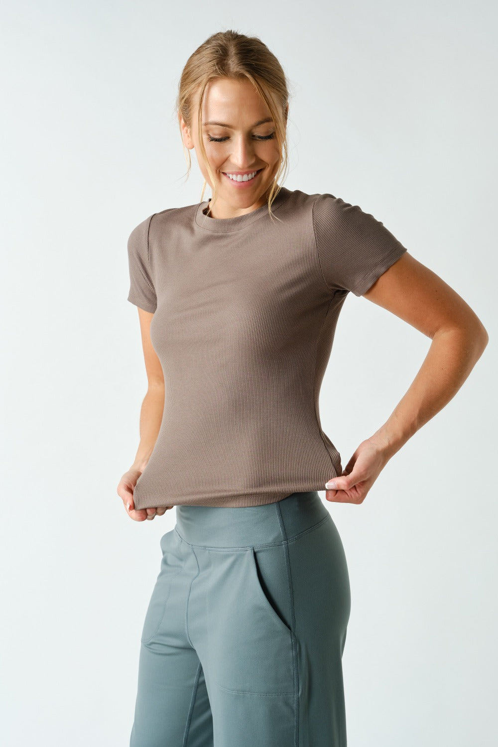 Essential Micro Ribbed Fitted Tee