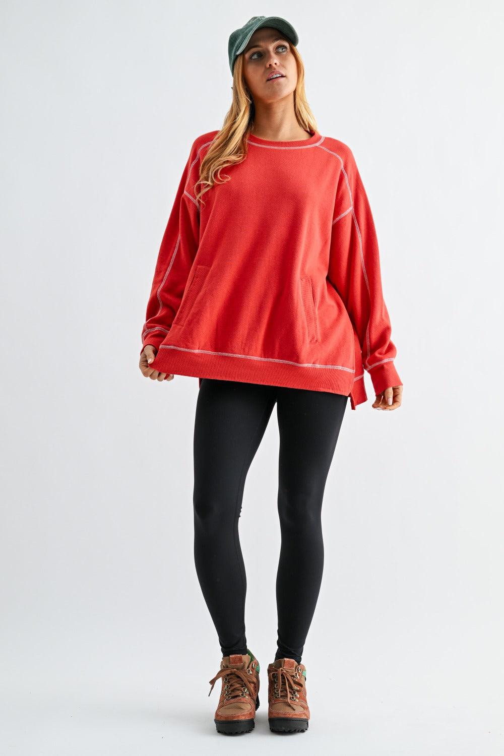 Mono B Contrast Stitch Fleece Sweatshirt DOORBUSTER