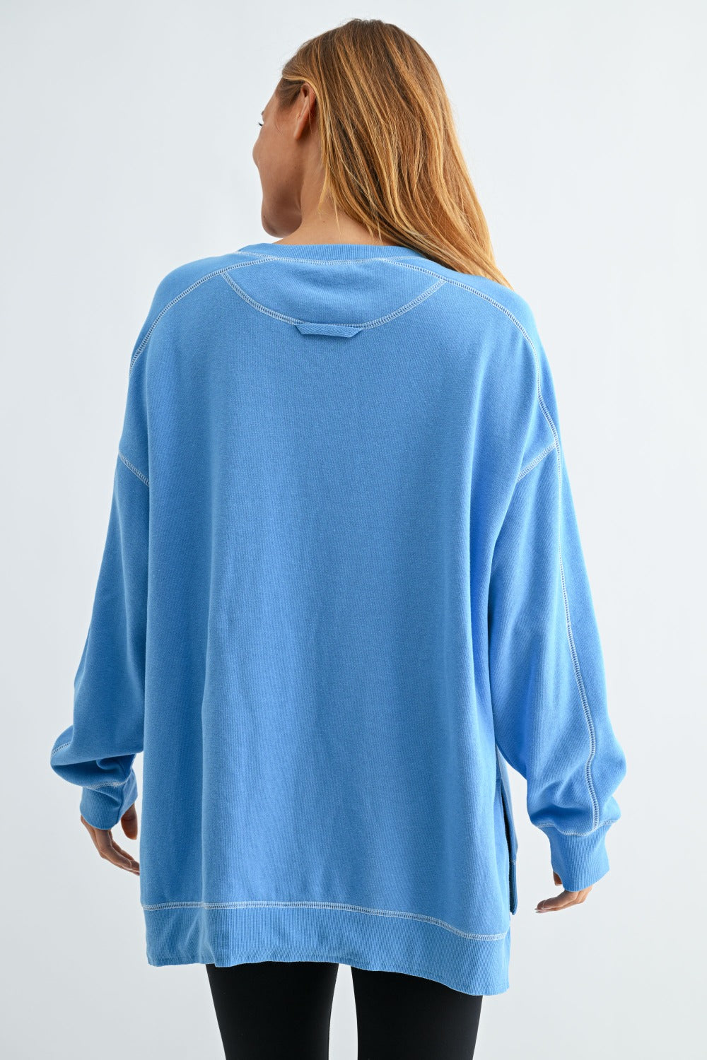 Mono B Contrast Stitch Fleece Sweatshirt DOORBUSTER