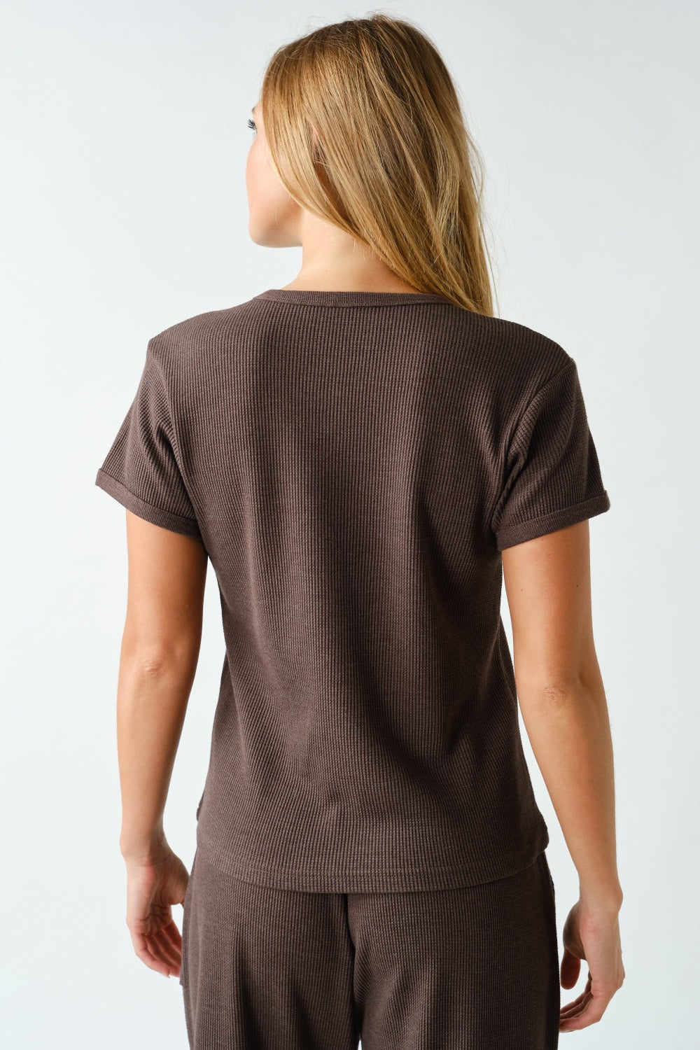 Essential Waffle Knit Short Sleeve Tee