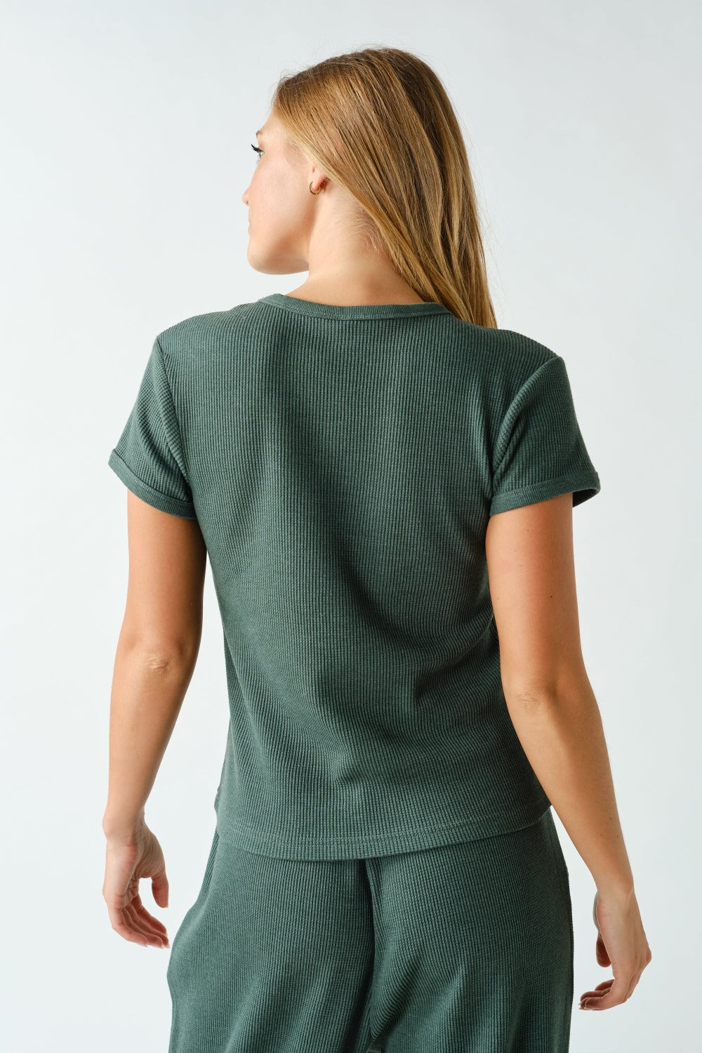 Essential Waffle Knit Short Sleeve Tee