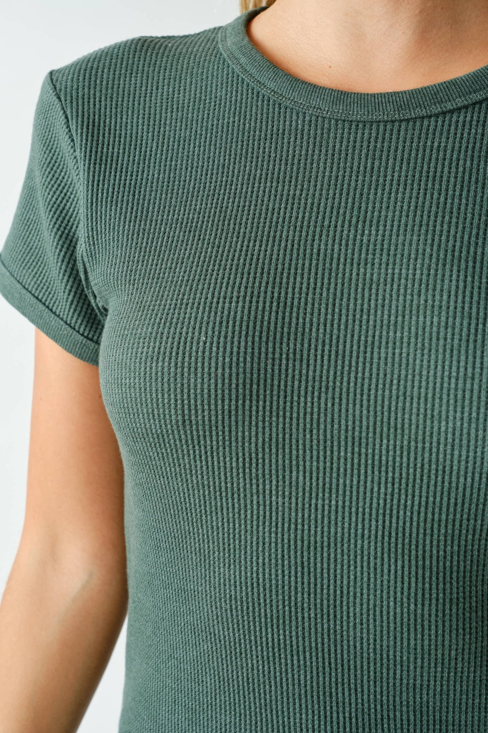 Essential Waffle Knit Short Sleeve Tee