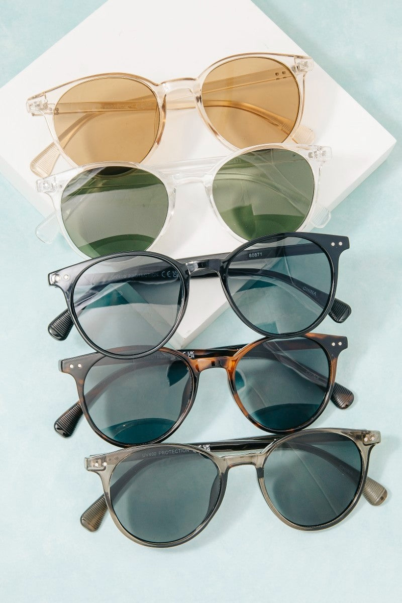 Round Double Bridge Sunglasses Assorted