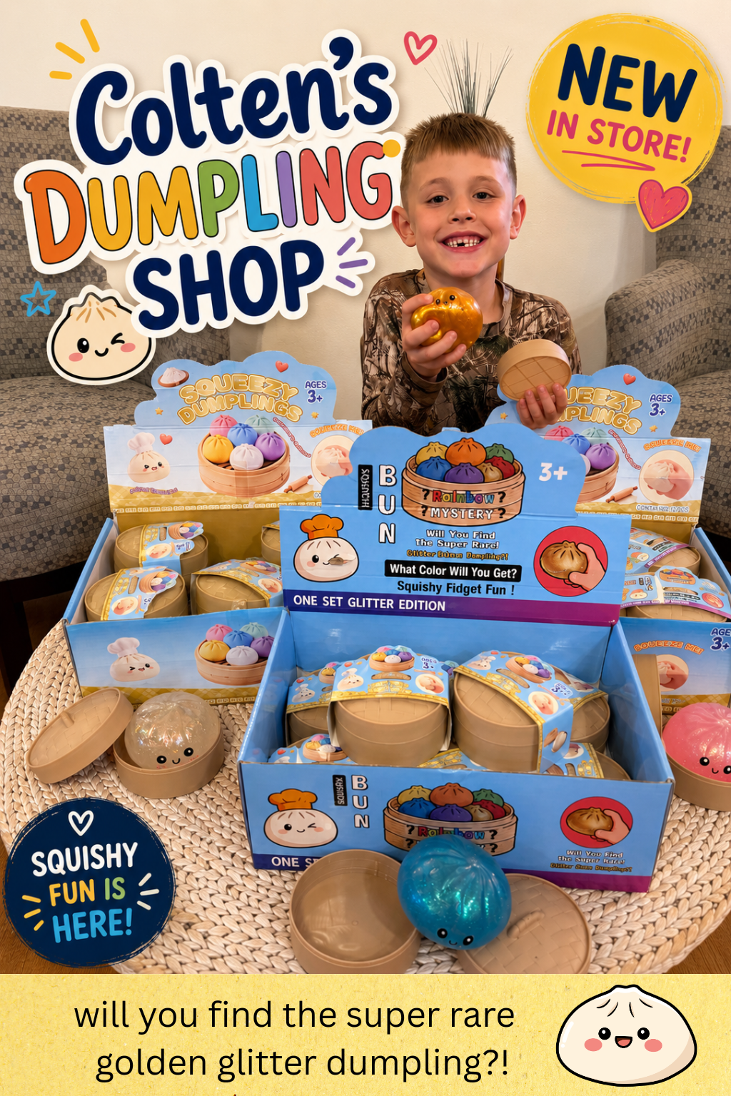 Mystery Glitter Dumpling Squishy