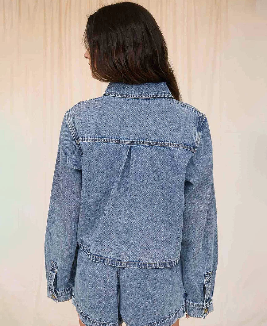 Acid Wash Denim Button Down