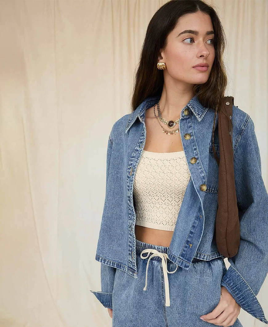 Acid Wash Denim Button Down