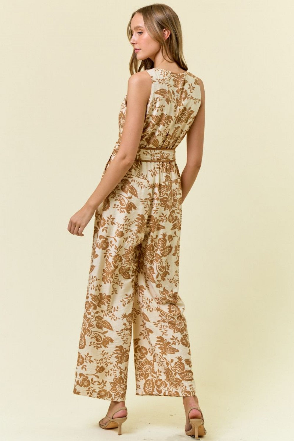 Blooming Blue Floral Sleeveless Jumpsuit- 2 Colors!