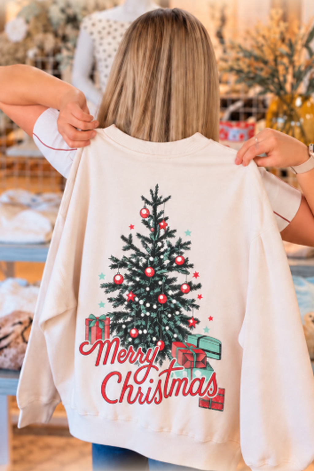 Merry Christmas Embroidered Sweatshirt