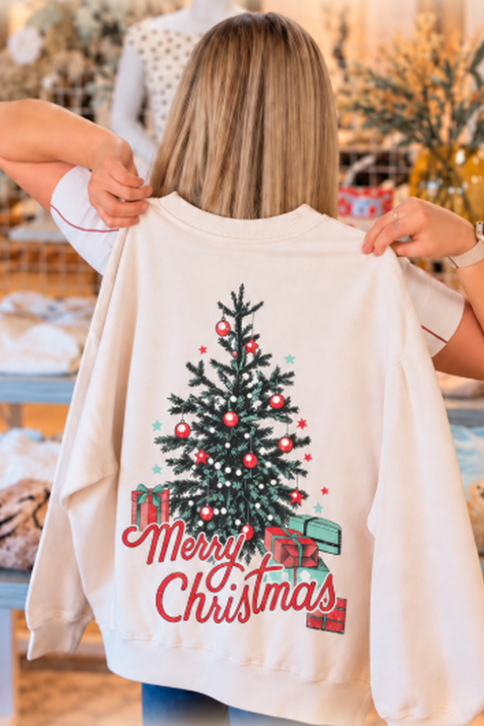 Merry Christmas Embroidered Sweatshirt