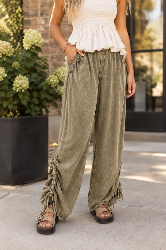 Washed Wide Leg Pant