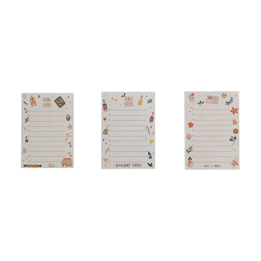 Handmade To-Do List Notepad with Holiday Pattern, 3 Styles