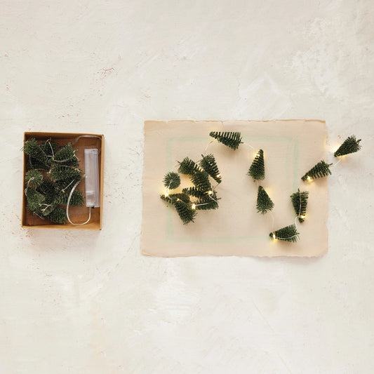 Plastic Bottle Brush LED Tree Light String with 15 Lights