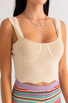 Abria Scalloped Crop Tank.