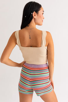 Abria Scalloped Crop Tank.