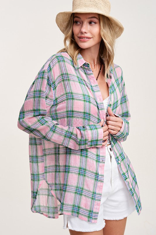 Emory Plaid Button Up Shirt- 2 Colors!.