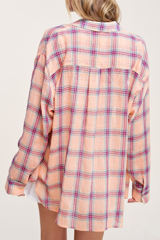 Emory Plaid Button Up Shirt- 2 Colors!.