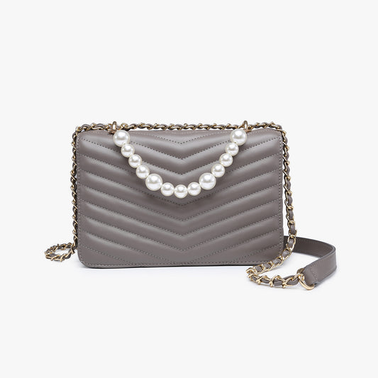 Pearl In Heart Crossbody Satchel.
