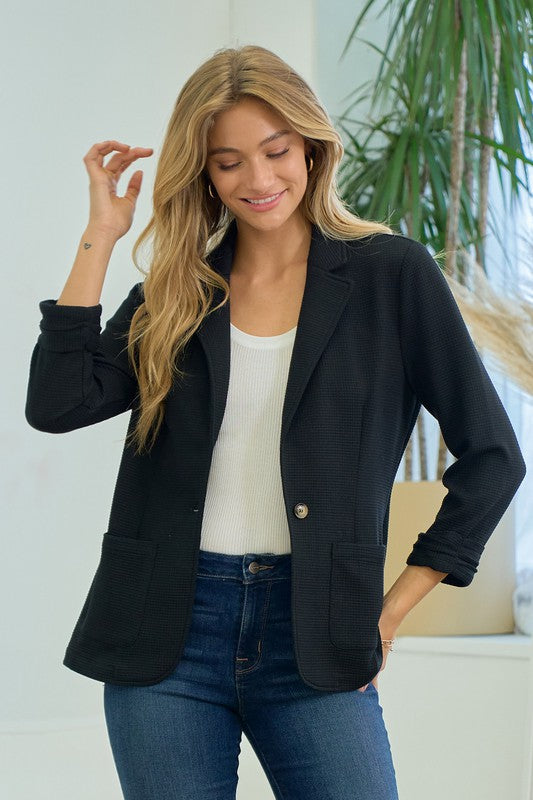 Stella Textured Blazer- 5 Colors!.